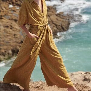 Free People Mustard Jumpsuit